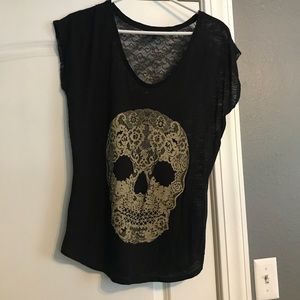 Express Tops - Embellished Skull Top Express Tops - Embellished Skull Top